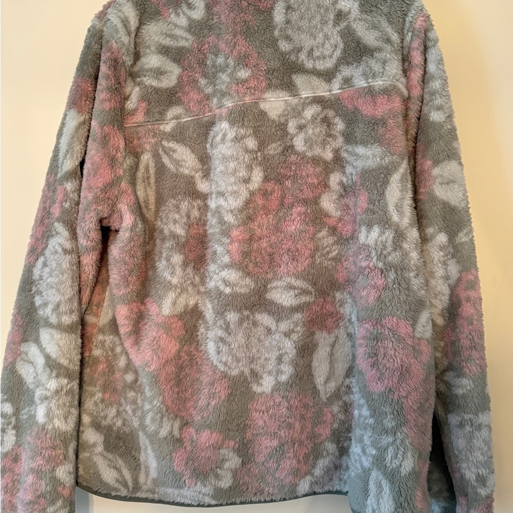 Vintage Y2K Gerry Fleece Faux Fur Full Zip Jacket Women's Floral - Picture 7 of 9